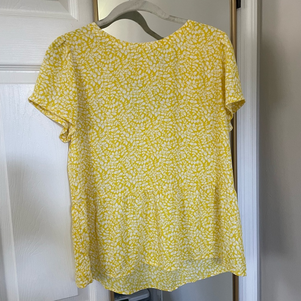 Loft Yellow Peplum Top